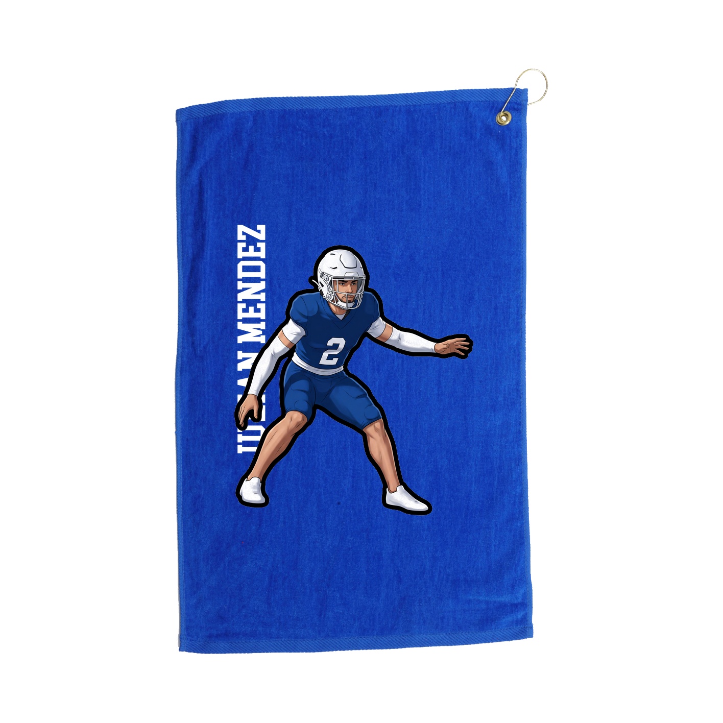 Golf Towel — Name Vertical in Royal