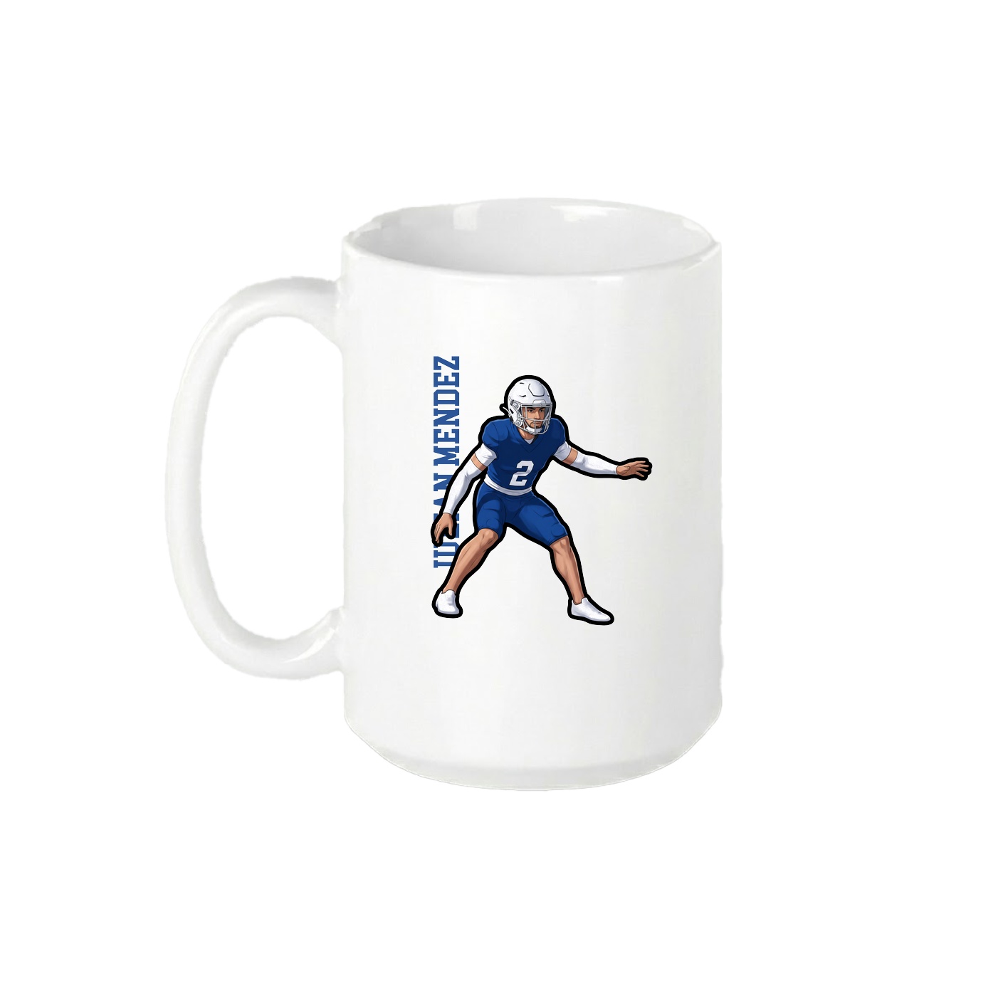 15oz Coffee Mug — Name Vertical in White