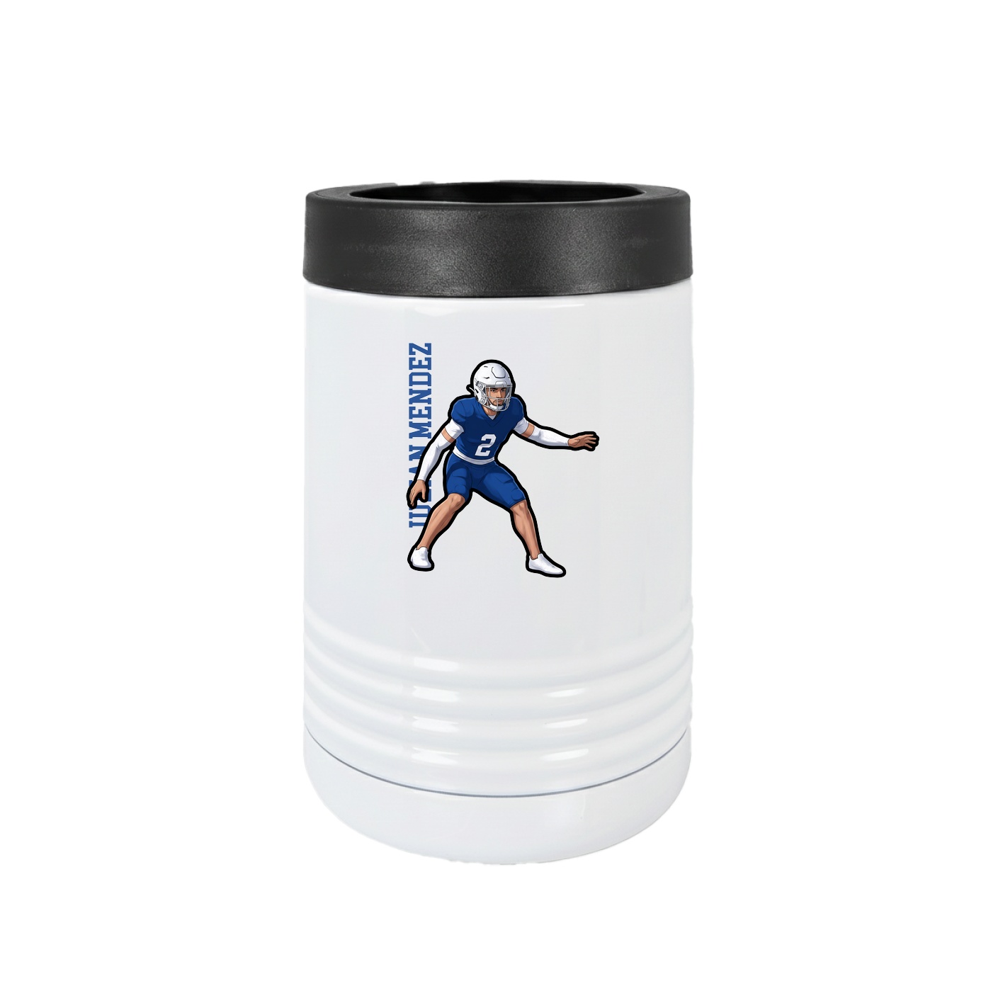 Beverage Holder — Name Vertical in White
