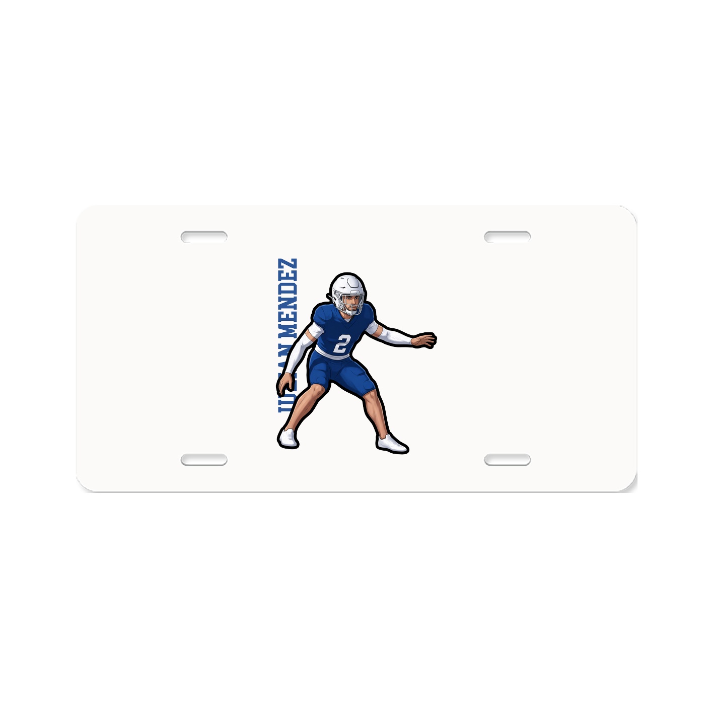 License Plate — Name Vertical in Classic