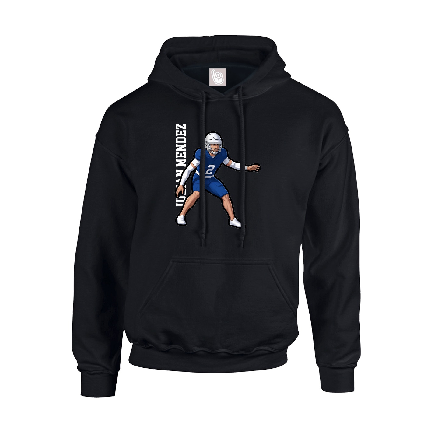 Youth Hoodie — Name Vertical in Black