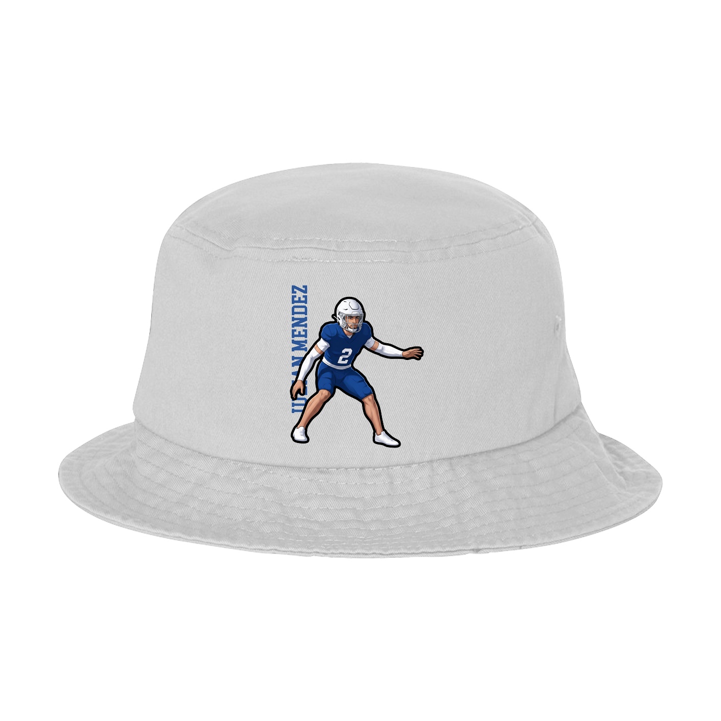 Bucket Cap — Name Vertical in White