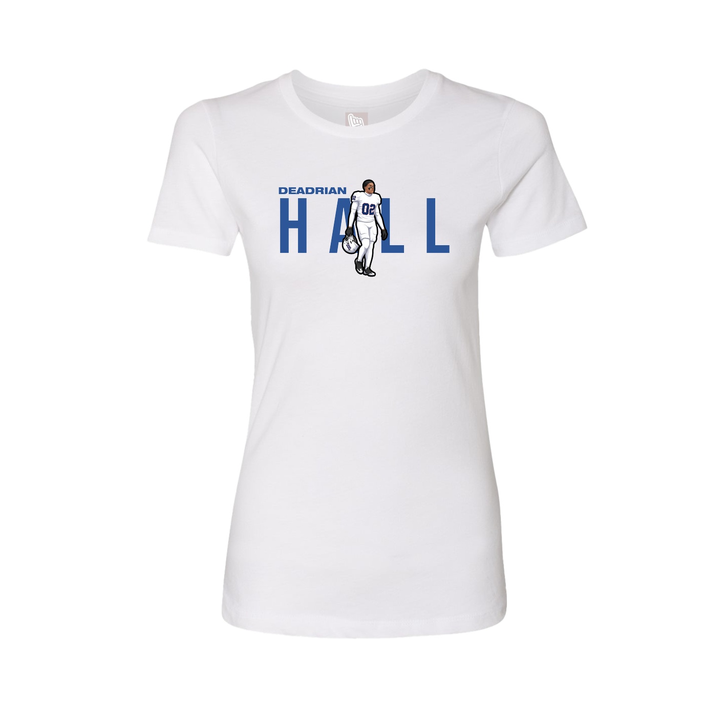 Fitted Women's Tee — Player Name in White