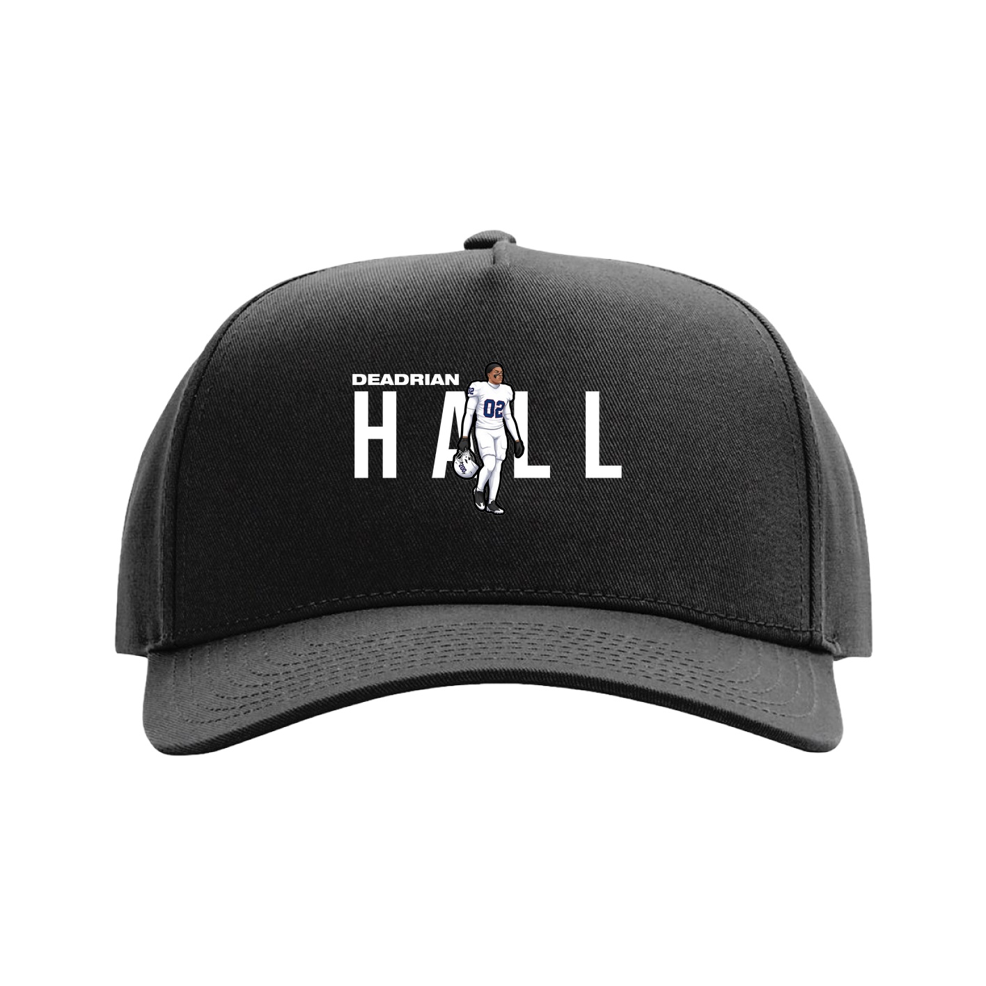 Full Fabric Five-Panel Champ Cap — Player Name in Black
