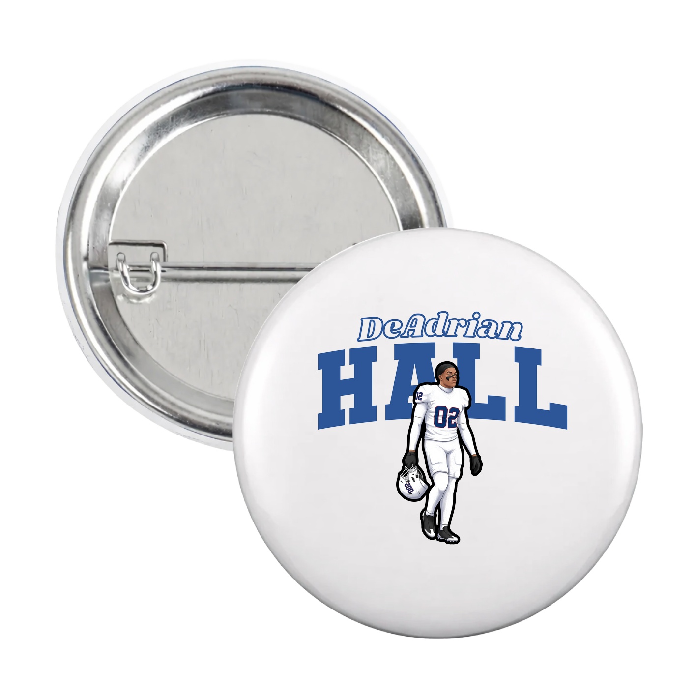 Game Day Button — Name Arch in White