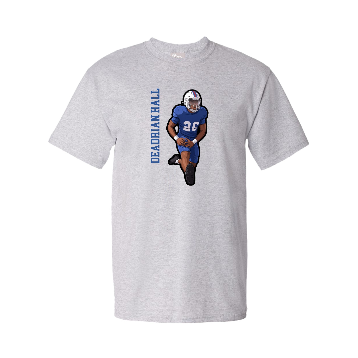 Youth Tee — Name Vertical in Grey