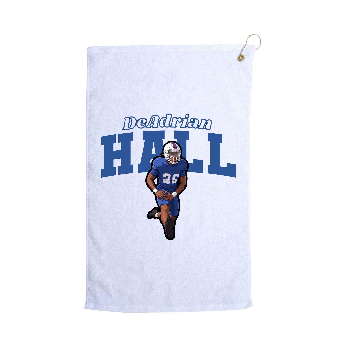 Golf Towel — Name Arch in White