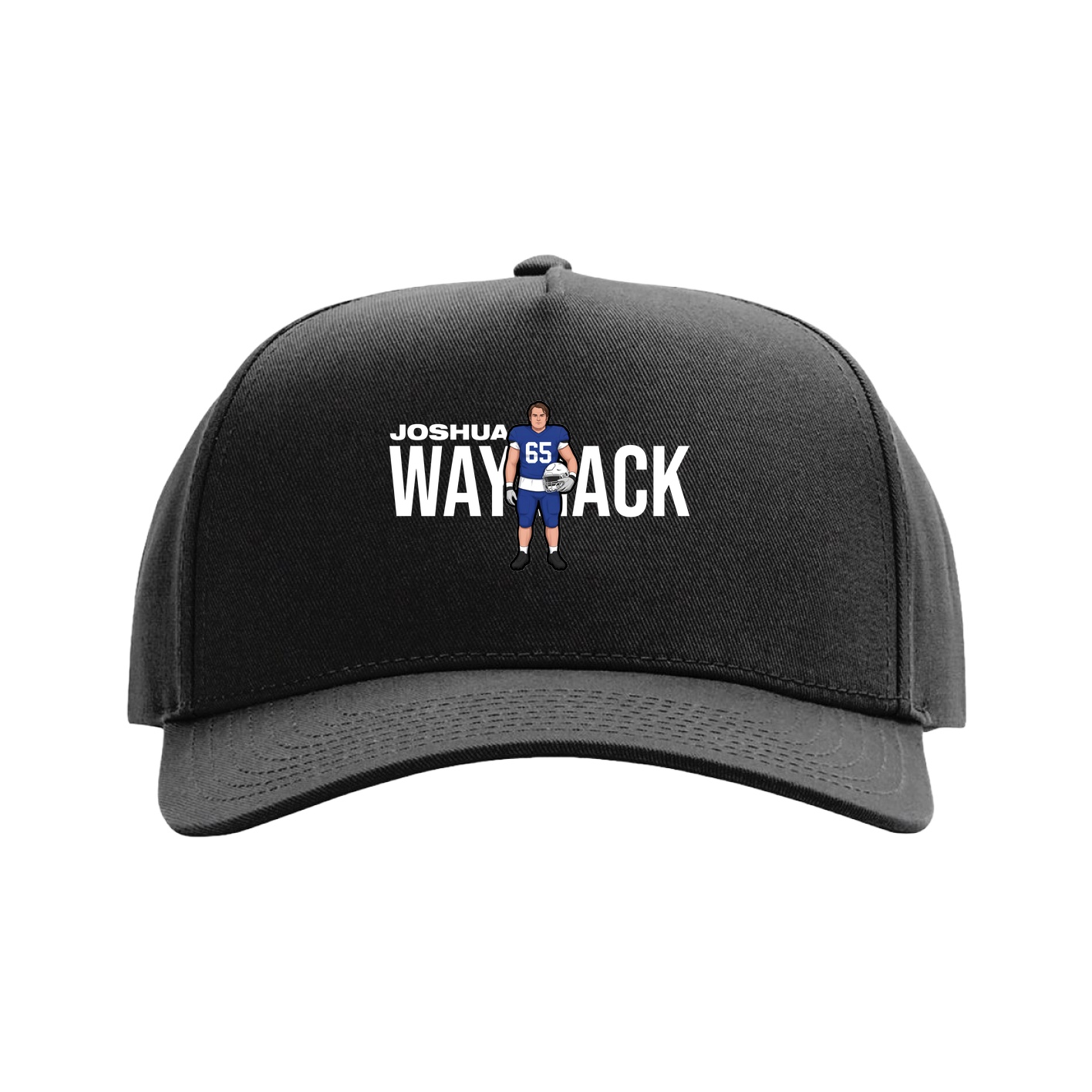 Full Fabric Five-Panel Champ Cap — Player Name in Black
