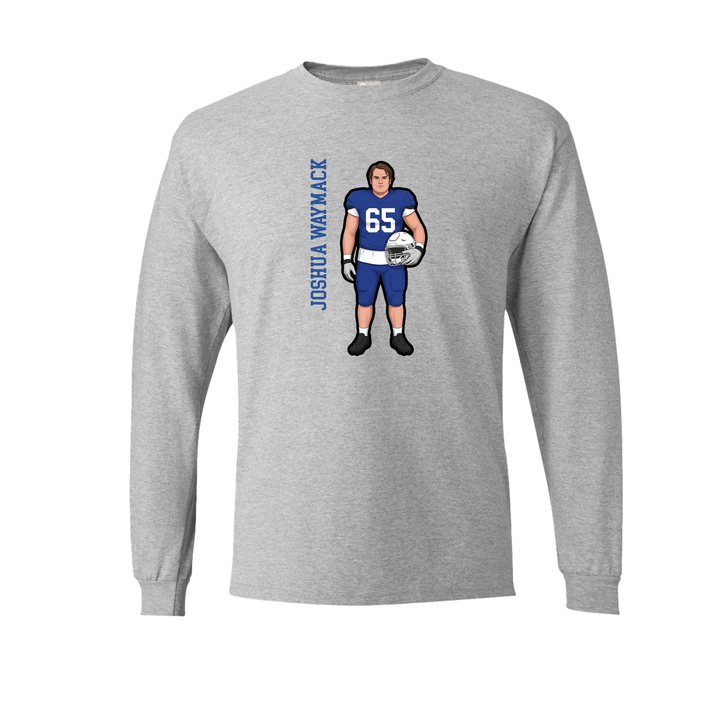 Long Sleeve Tee — Name Vertical in Grey
