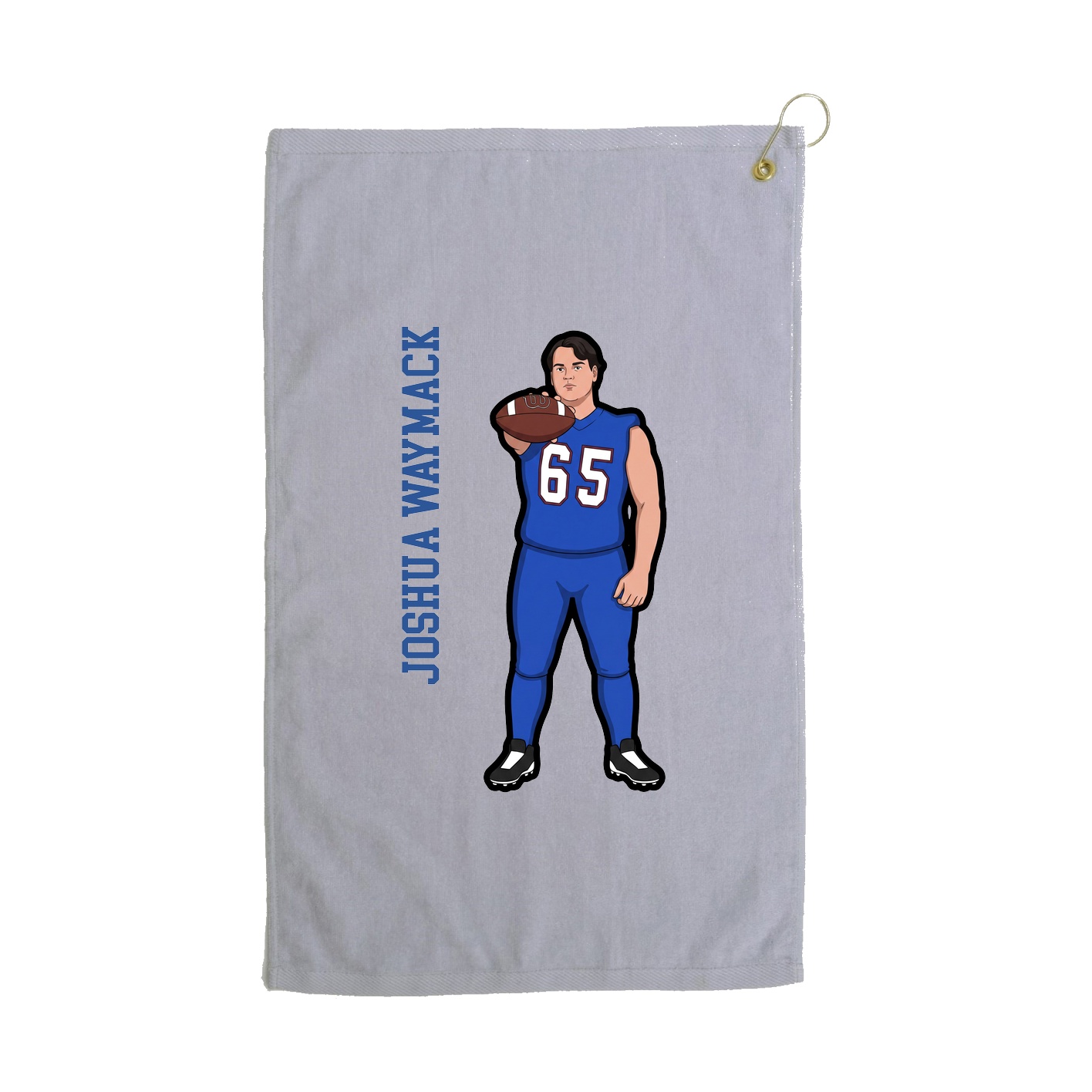 Golf Towel — Name Vertical in Grey