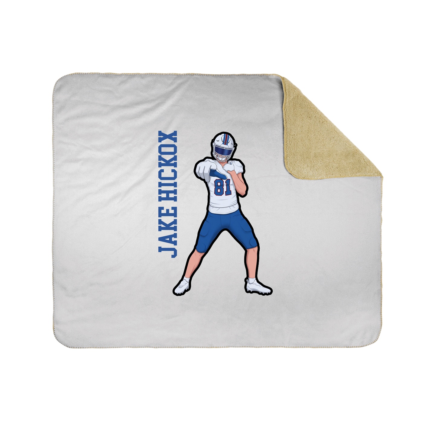 Throw Blanket — Name Vertical in White