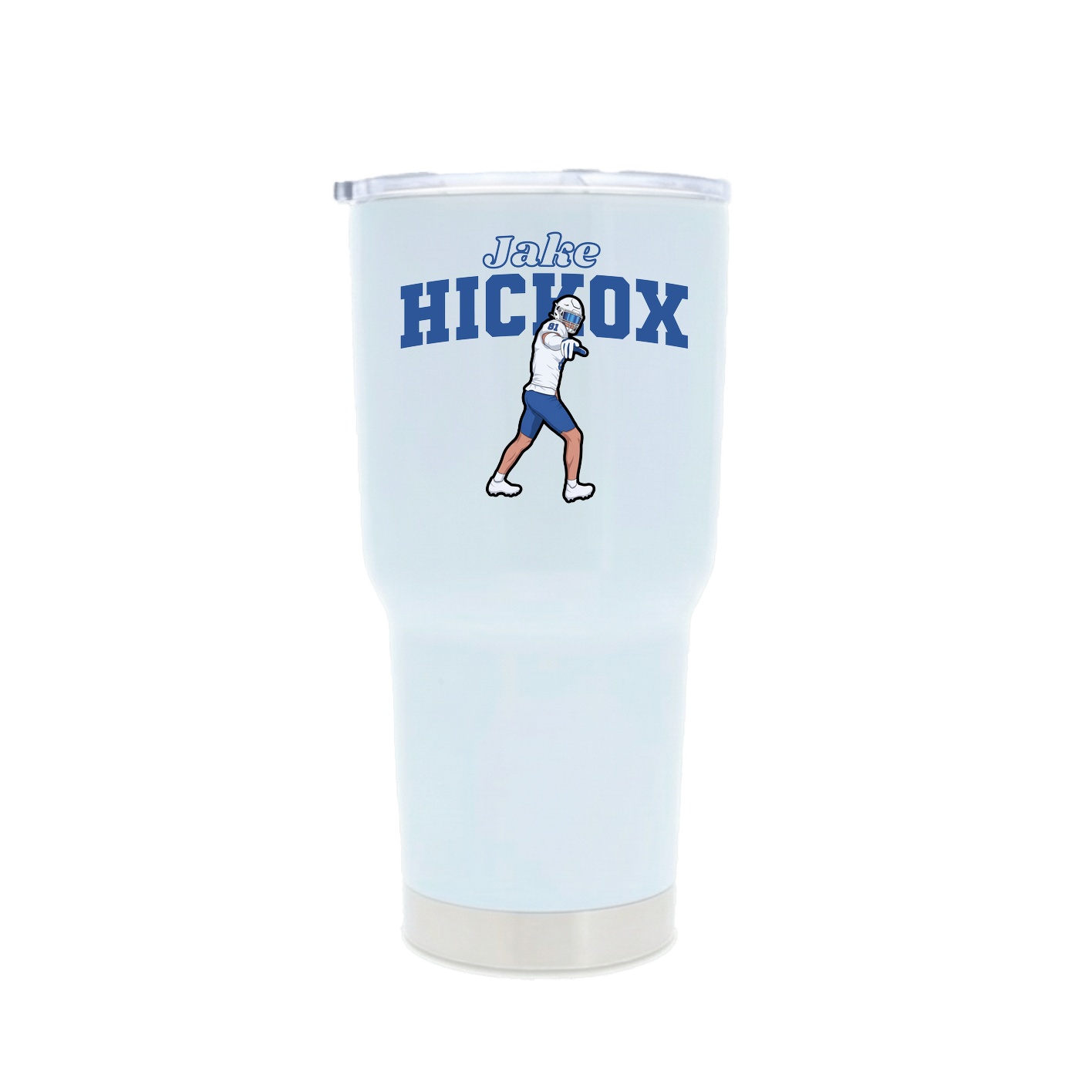30oz Stainless Steel Tumbler — Name Arch in White
