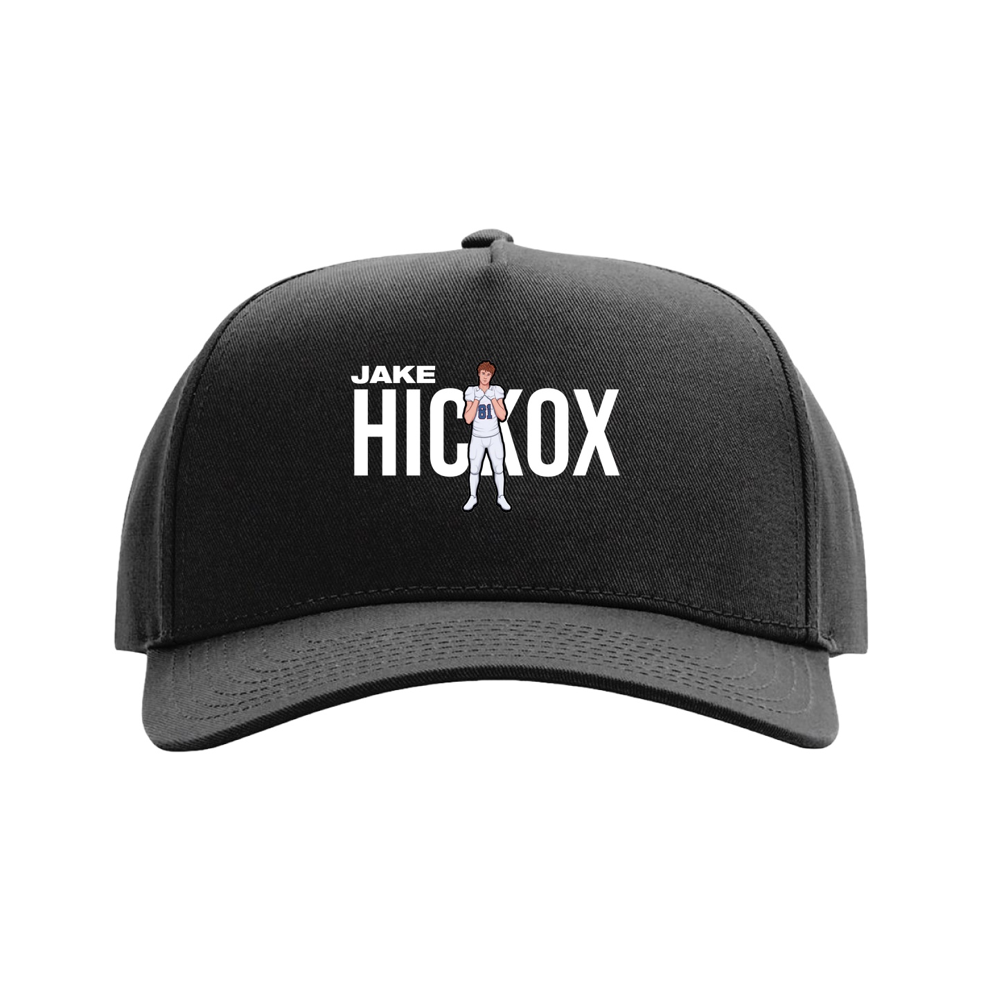 Full Fabric Five-Panel Champ Cap — Player Name in Black