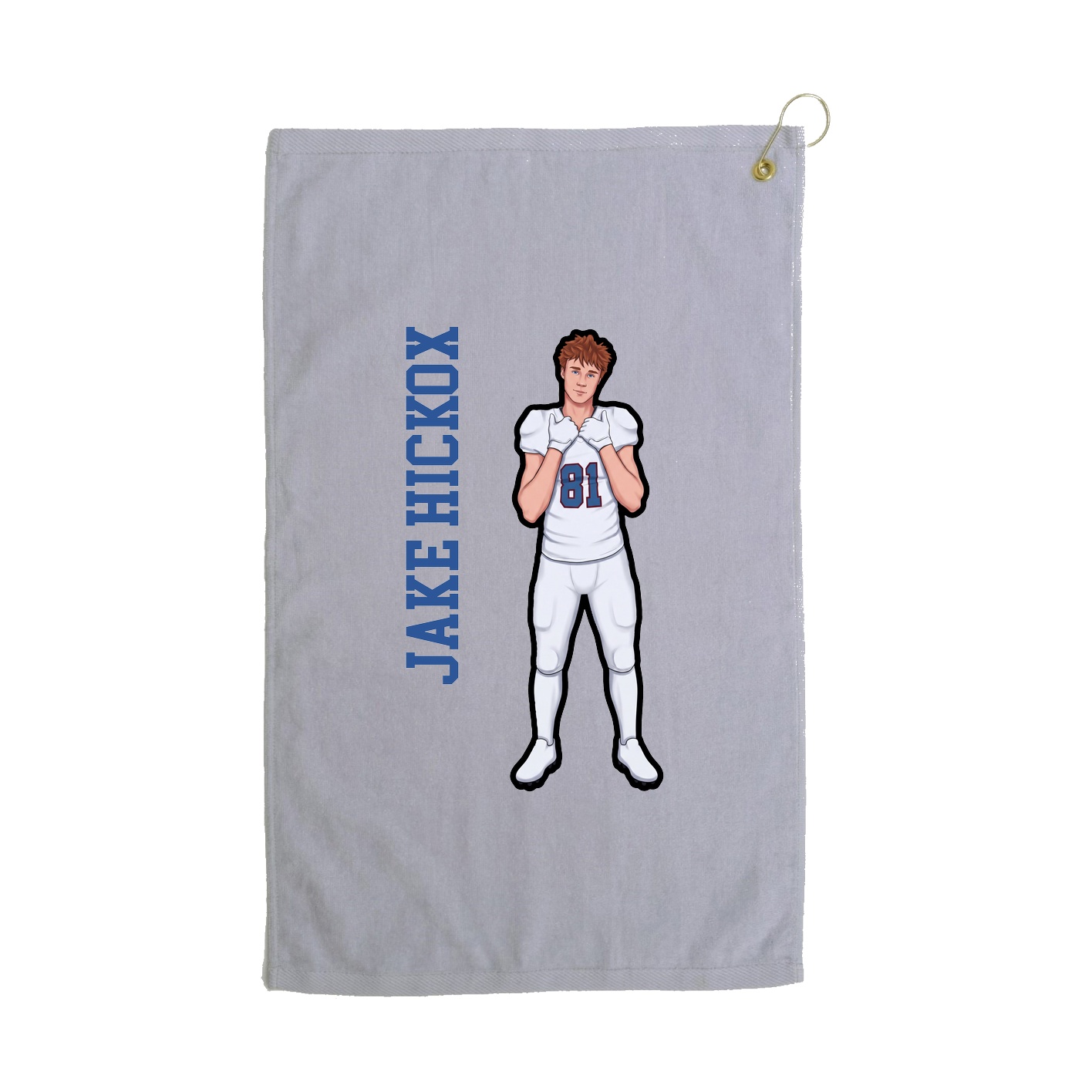 Golf Towel — Name Vertical in Grey