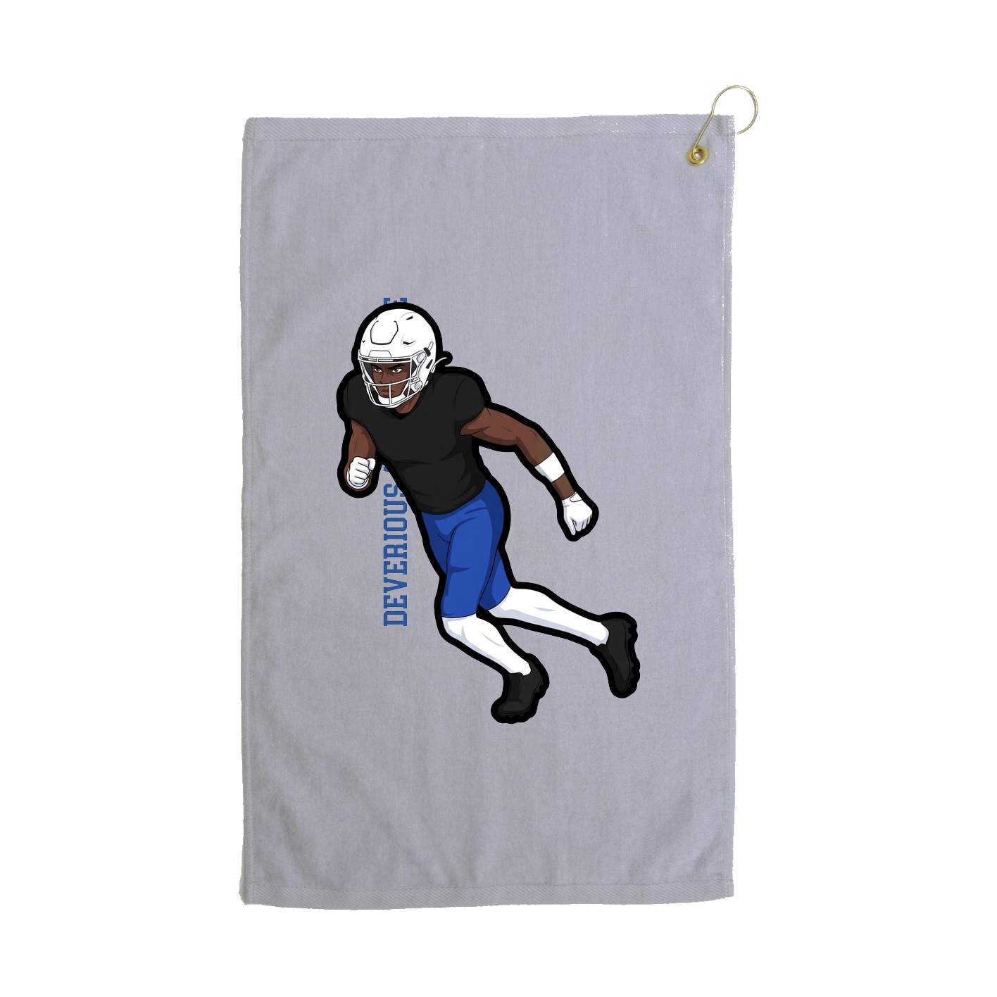 Golf Towel — Name Vertical in Grey