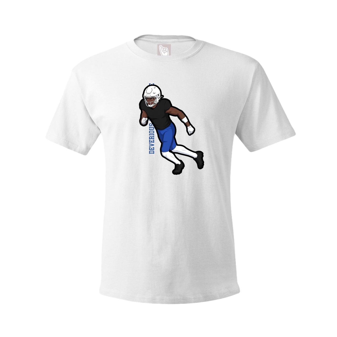 Youth Tee — Name Vertical in White