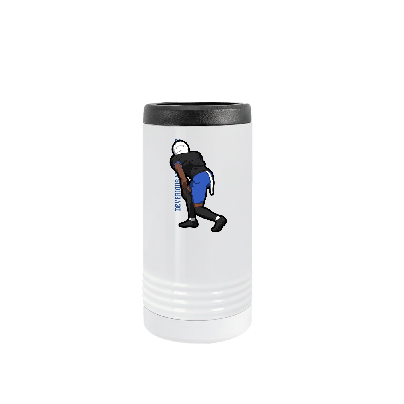 Slim Beverage Holder — Name Vertical in White