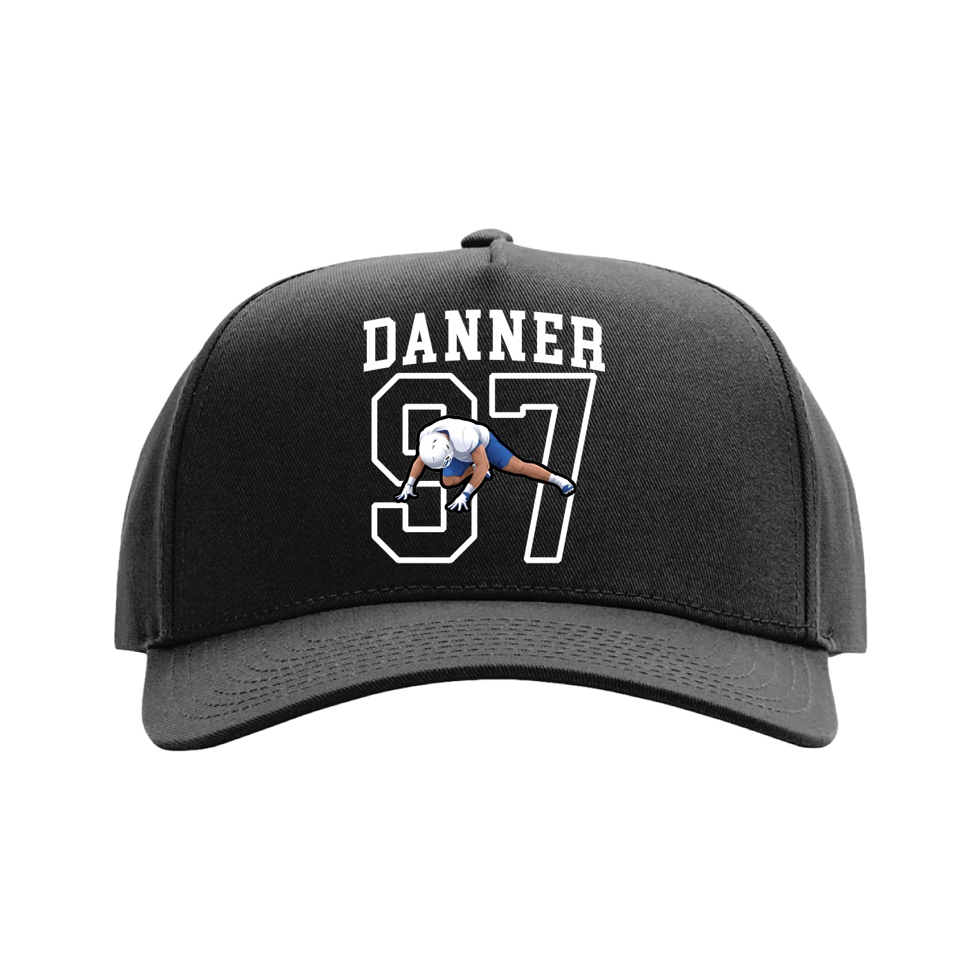Full Fabric Five-Panel Champ Cap — Shirsey in Black