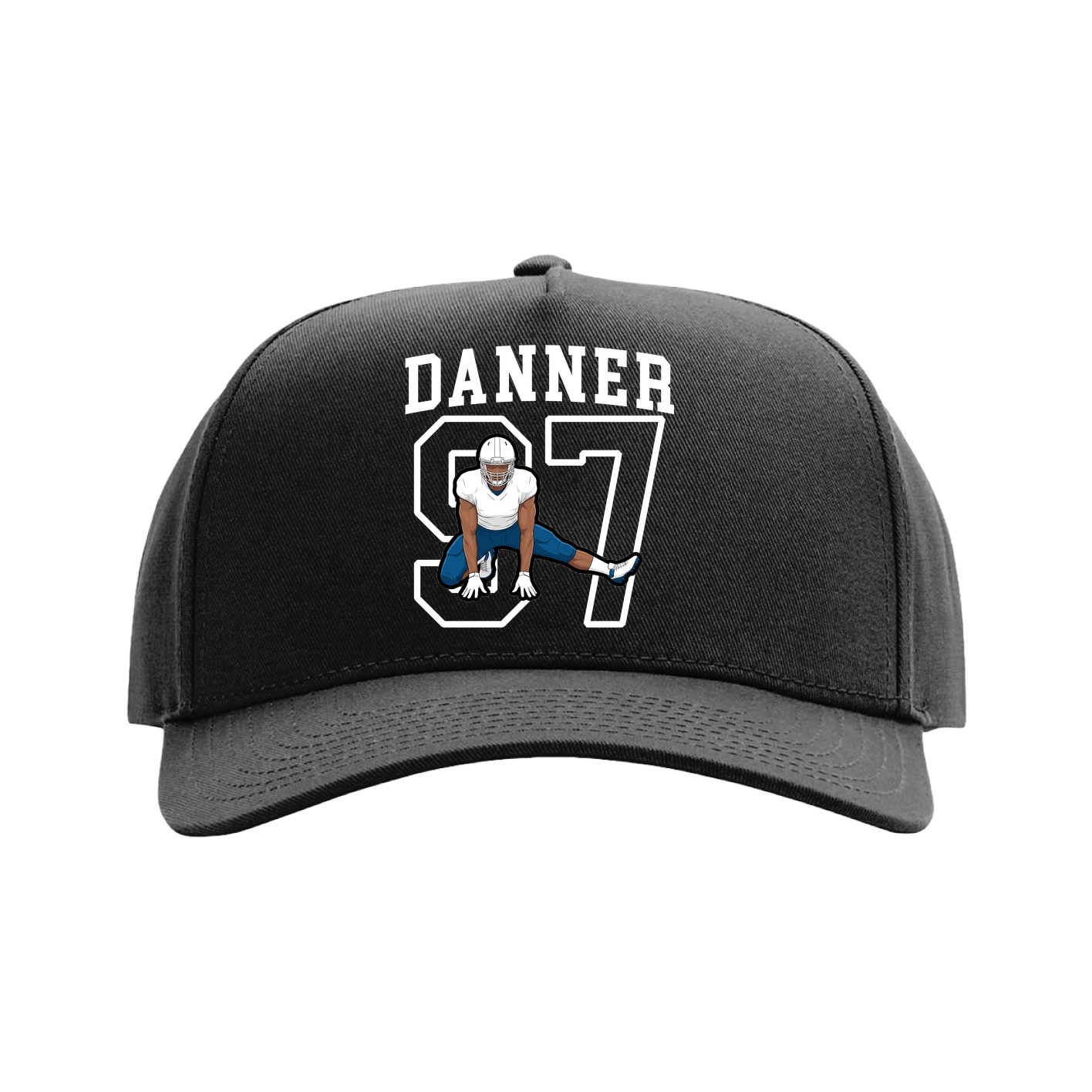 Full Fabric Five-Panel Champ Cap — Shirsey in Black