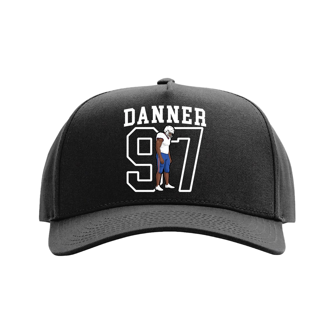 Full Fabric Five-Panel Champ Cap — Shirsey in Black