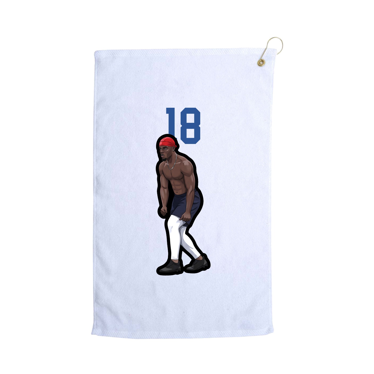 Golf Towel — Number Top in White
