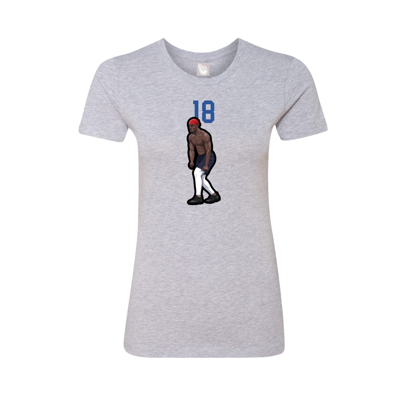Fitted Women's Tee — Number Top in Grey