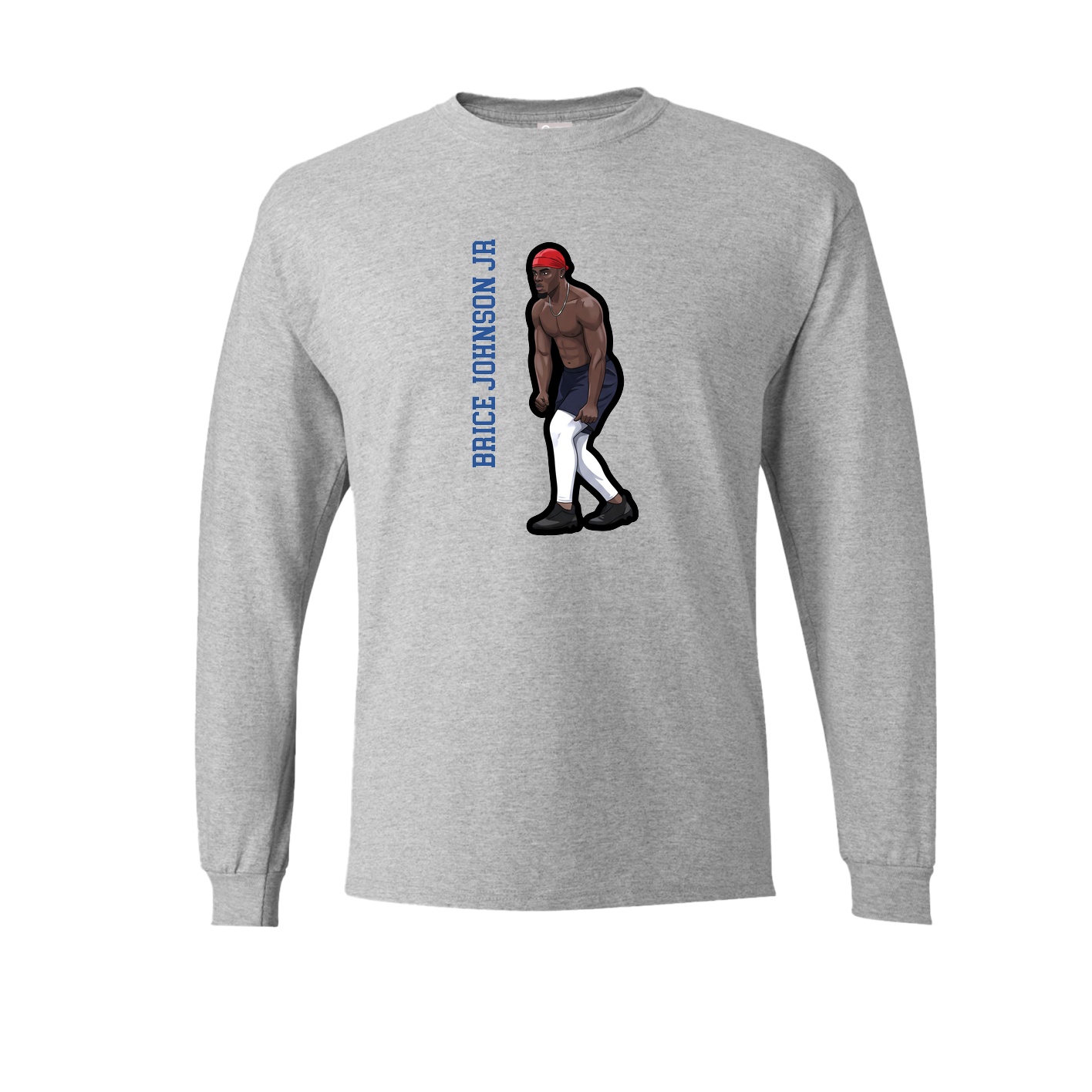 Long Sleeve Tee — Name Vertical in Grey
