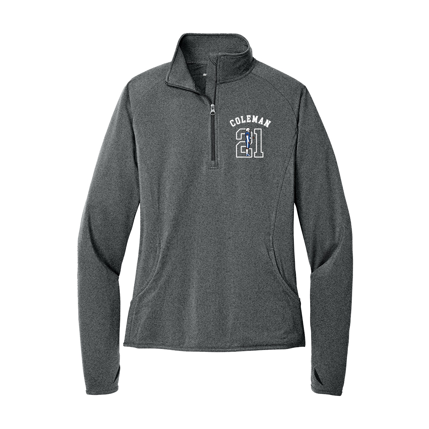 Women's Q-Zip Pullover — Shirsey Arch in Grey