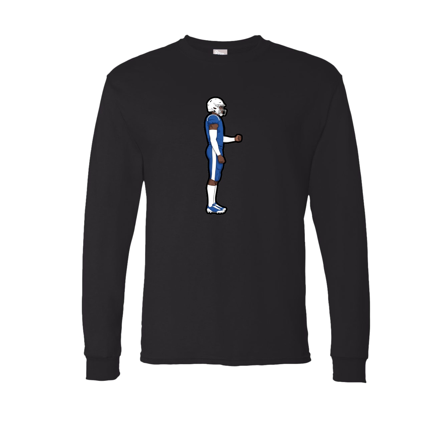 Long Sleeve Tee — Name Vertical in Black