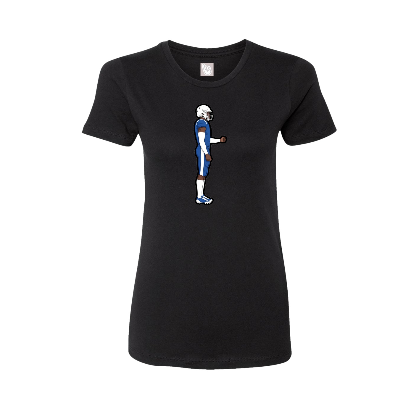 Fitted Women's Tee — Name Vertical in Black