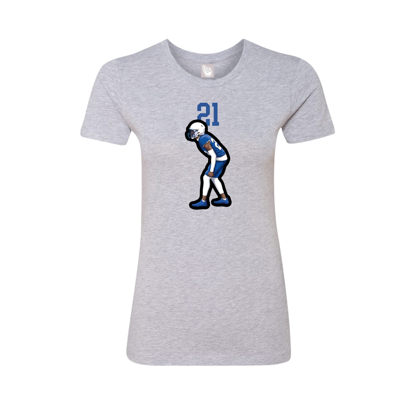 Fitted Women's Tee — Number Top in Grey