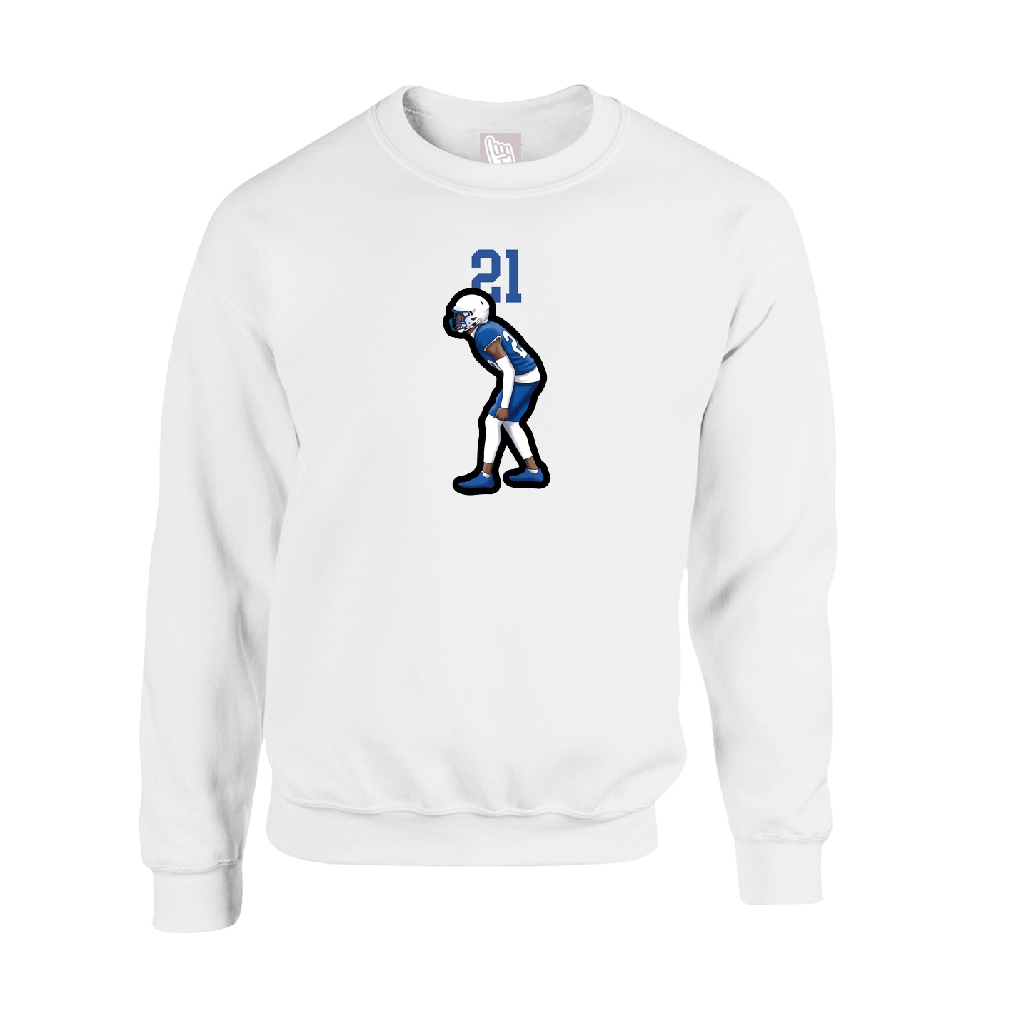 Fleece Crew — Number Top in White