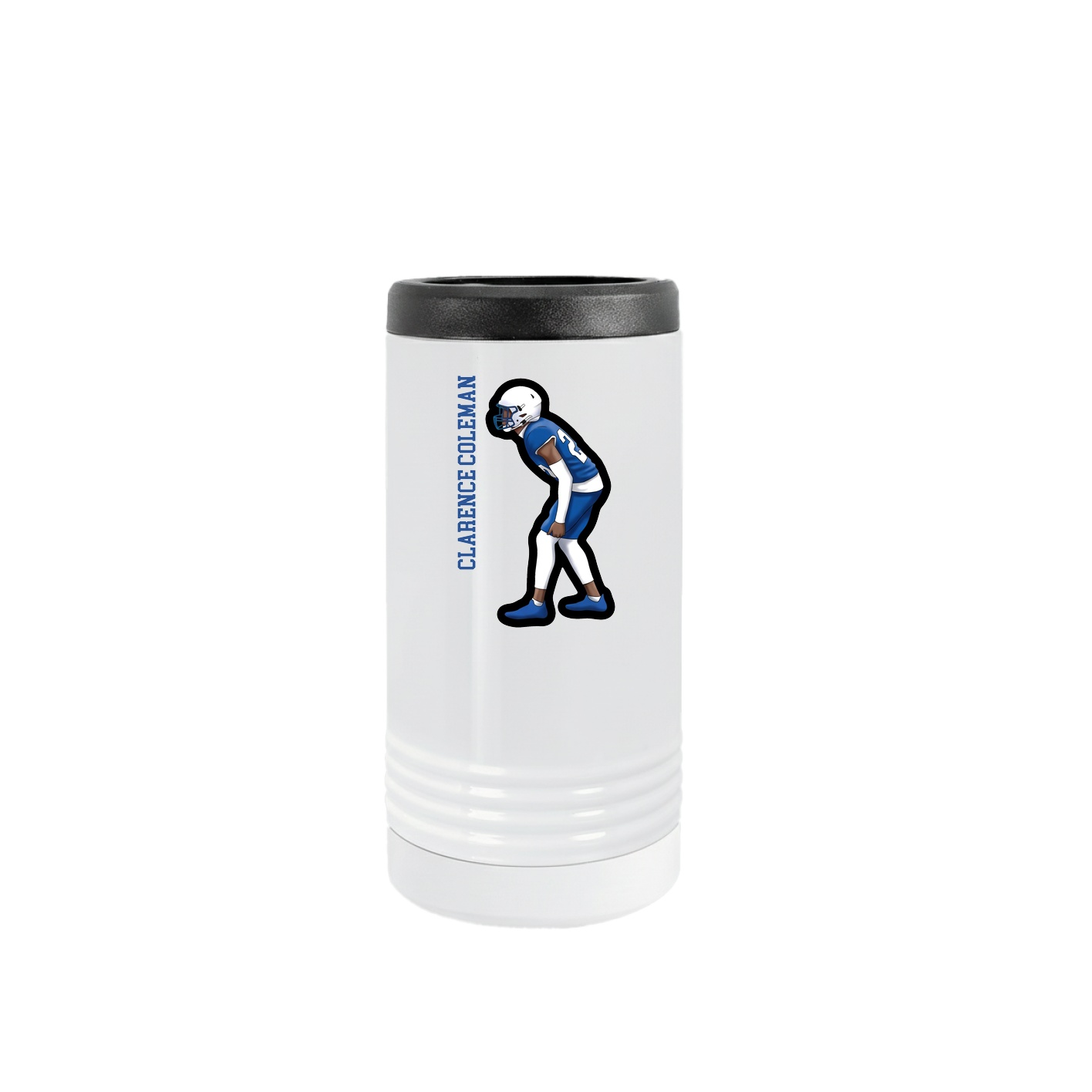 Slim Beverage Holder — Name Vertical in White