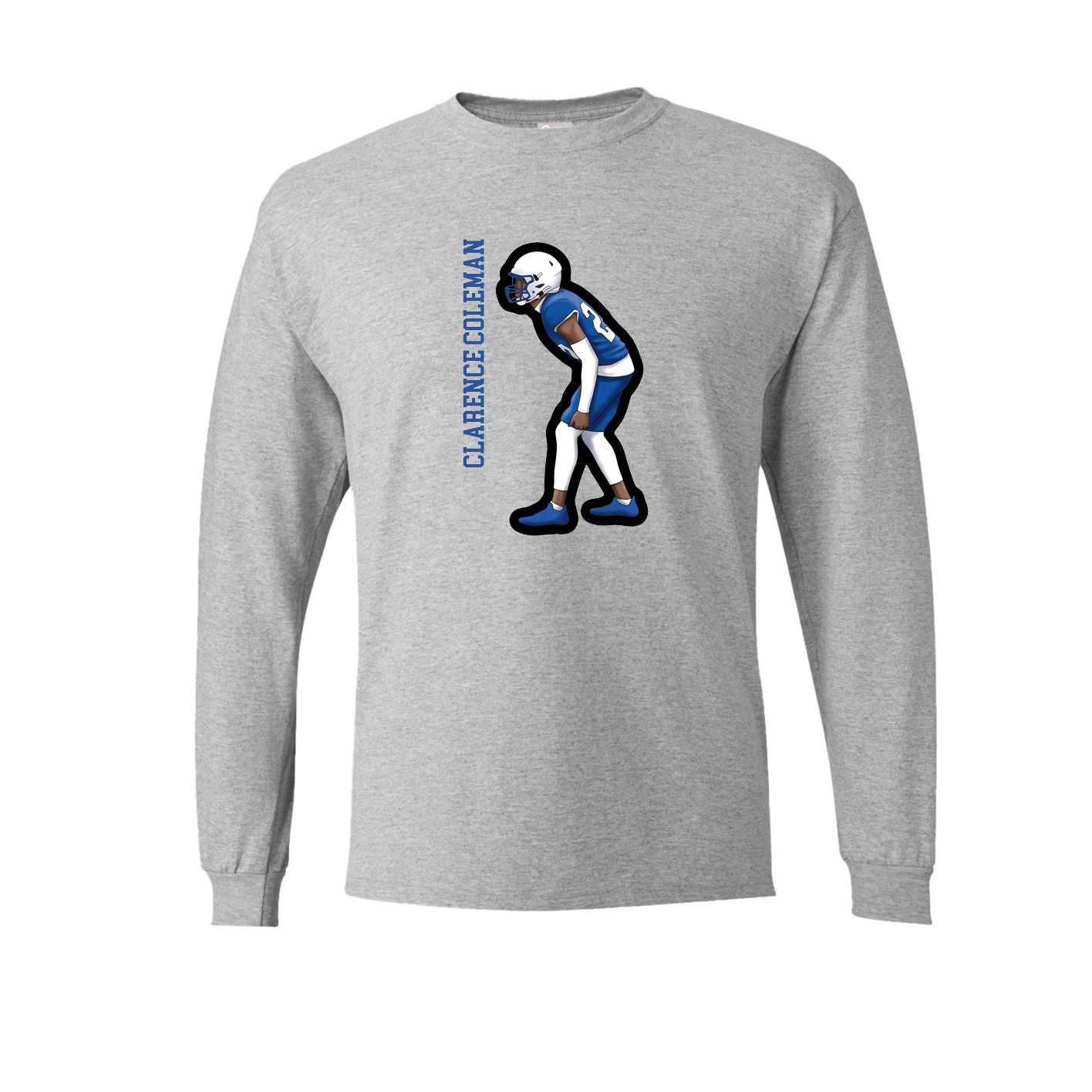 Long Sleeve Tee — Name Vertical in Grey