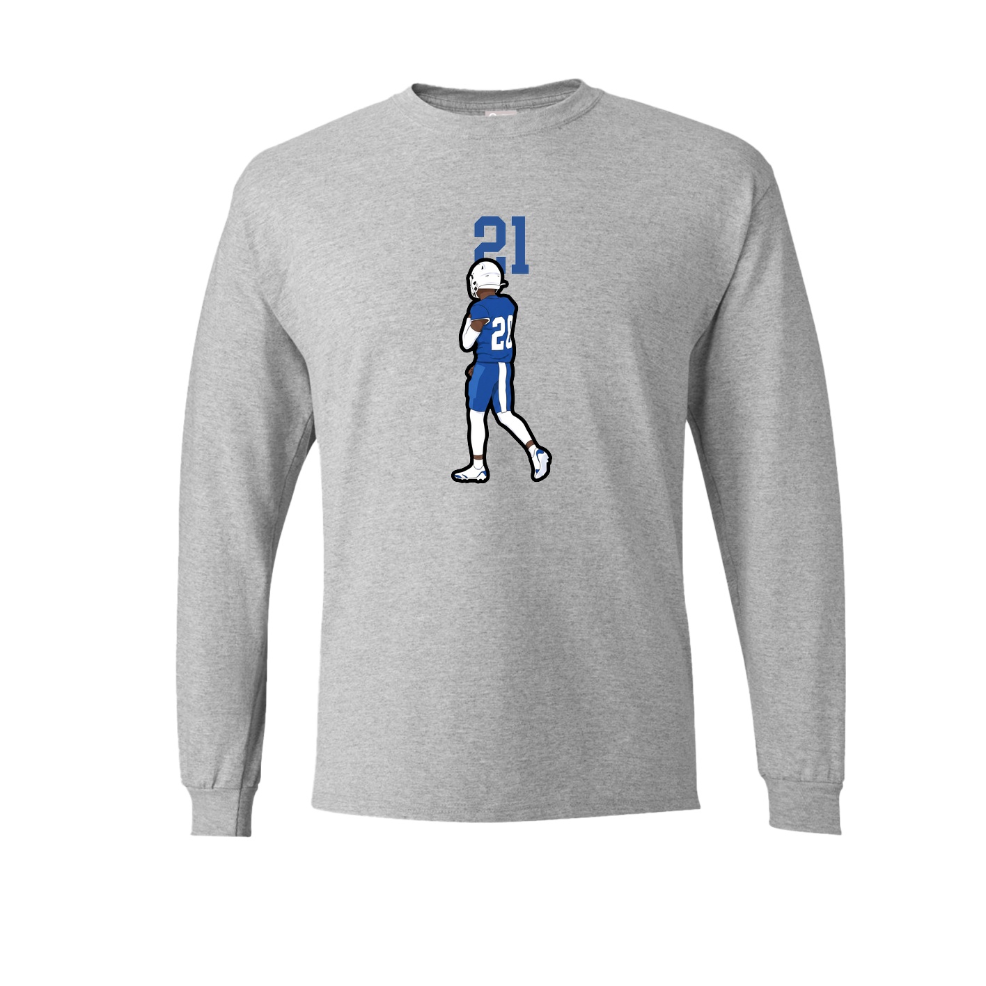 Long Sleeve Tee — Number Top in Grey