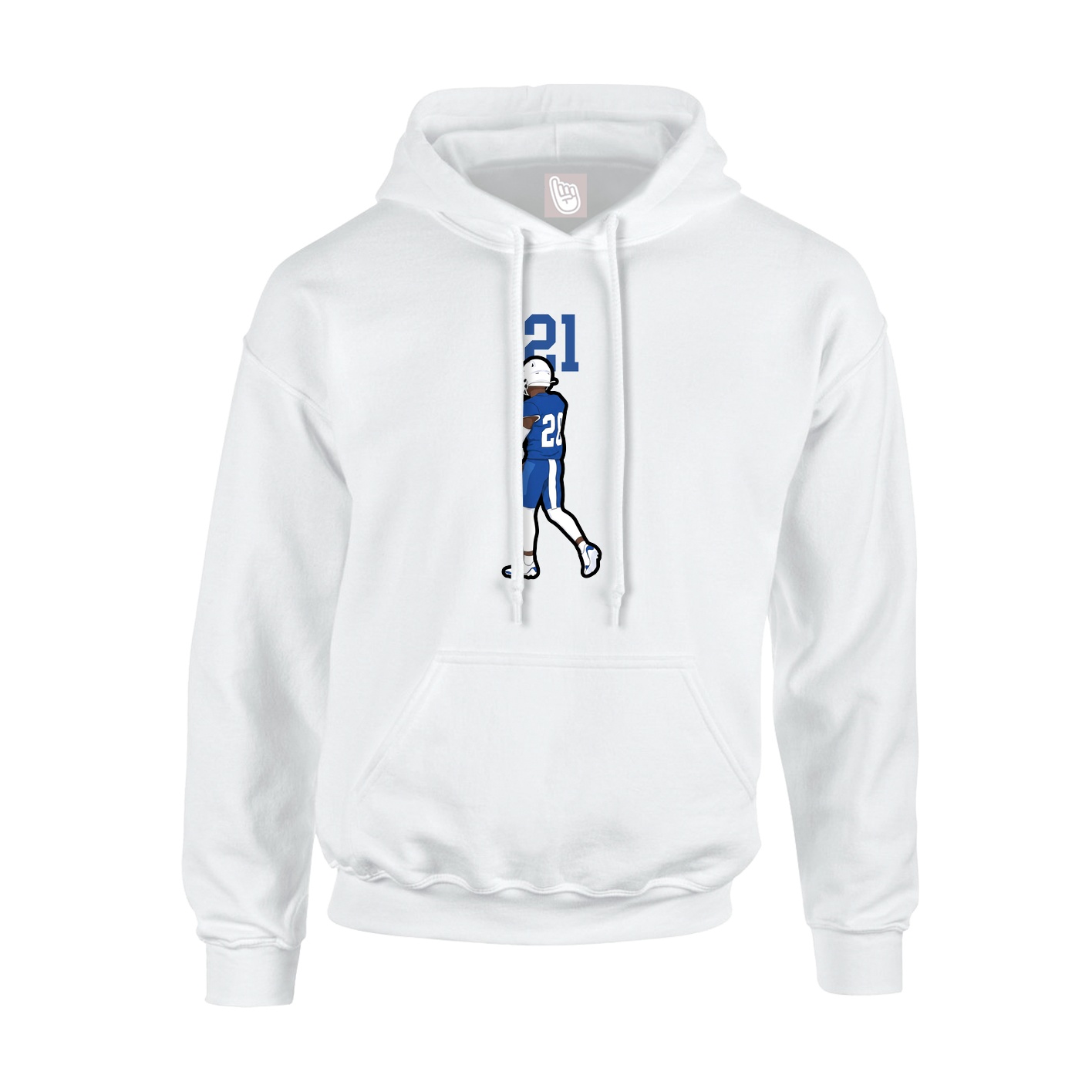 Youth Hoodie — Number Top in White