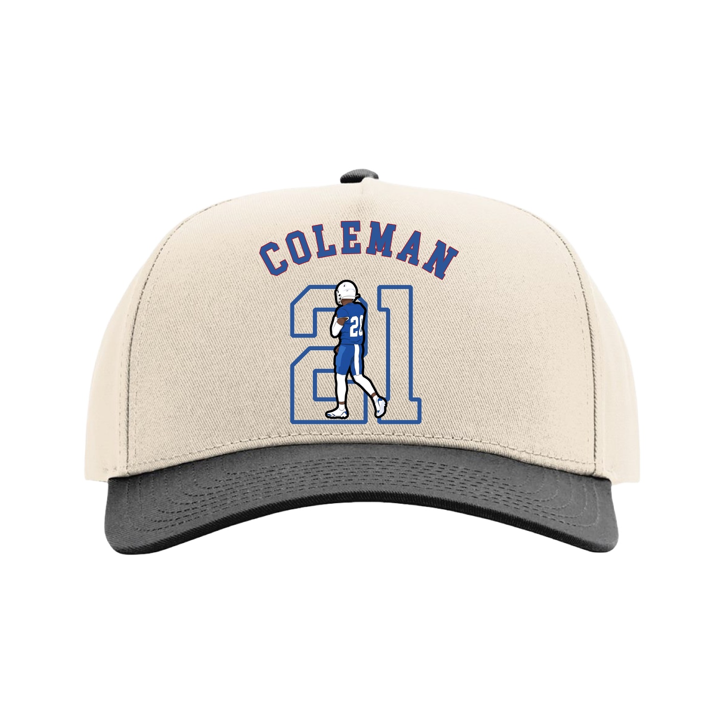 Full Fabric Five-Panel Champ Cap — Shirsey Arch in Cream/Black