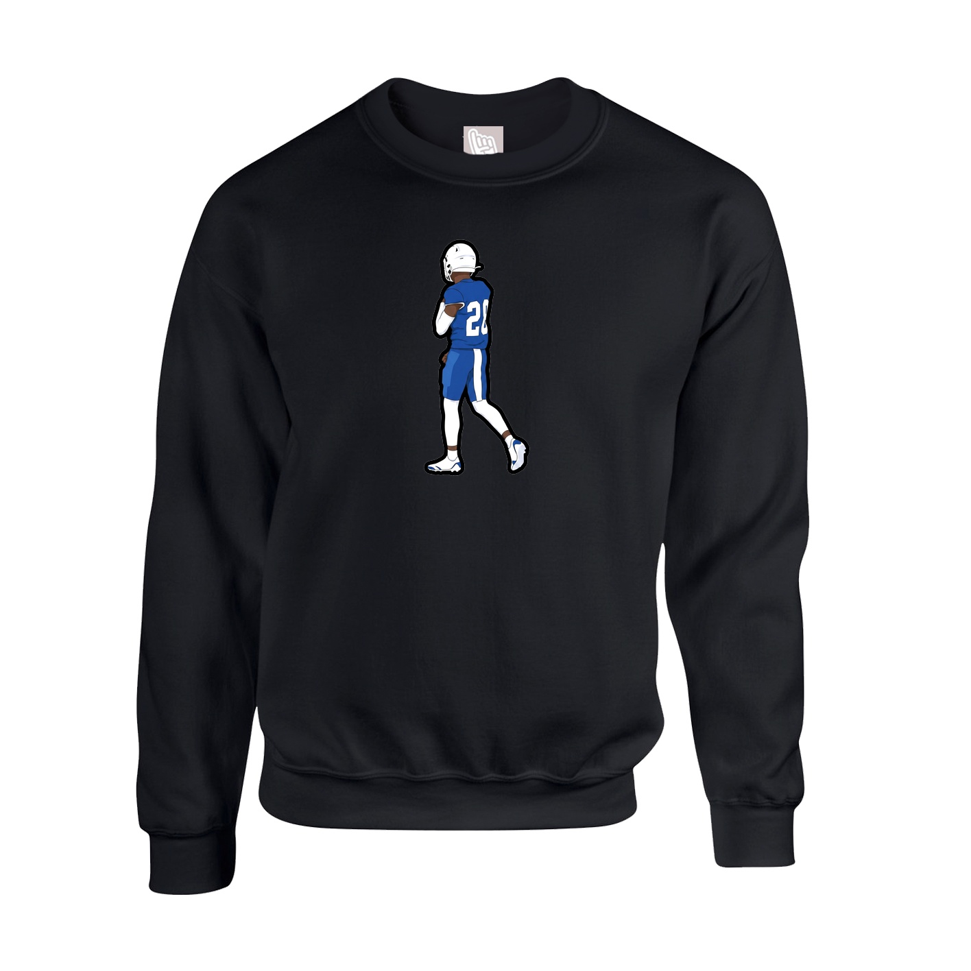 Fleece Crew — Name Vertical in Black