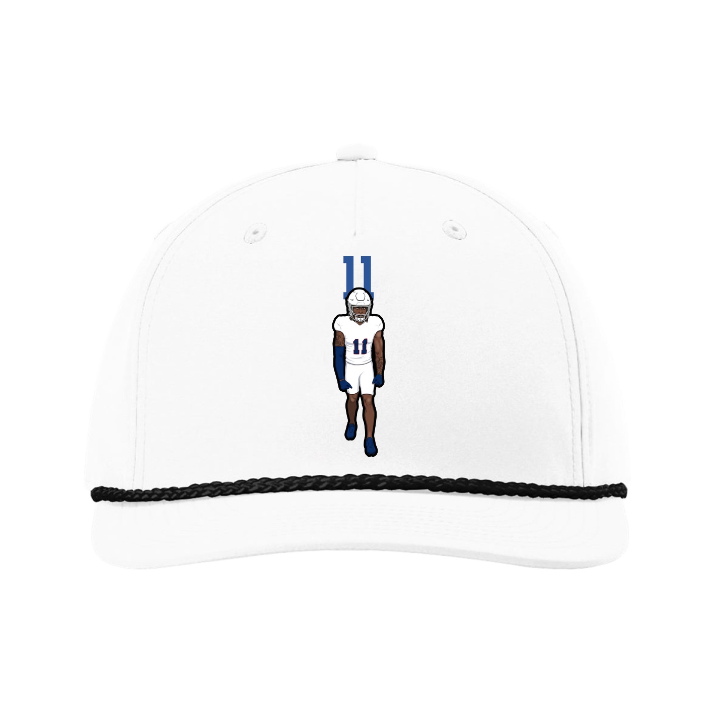 Five-Panel Classic Rope Cap — Number Top in White