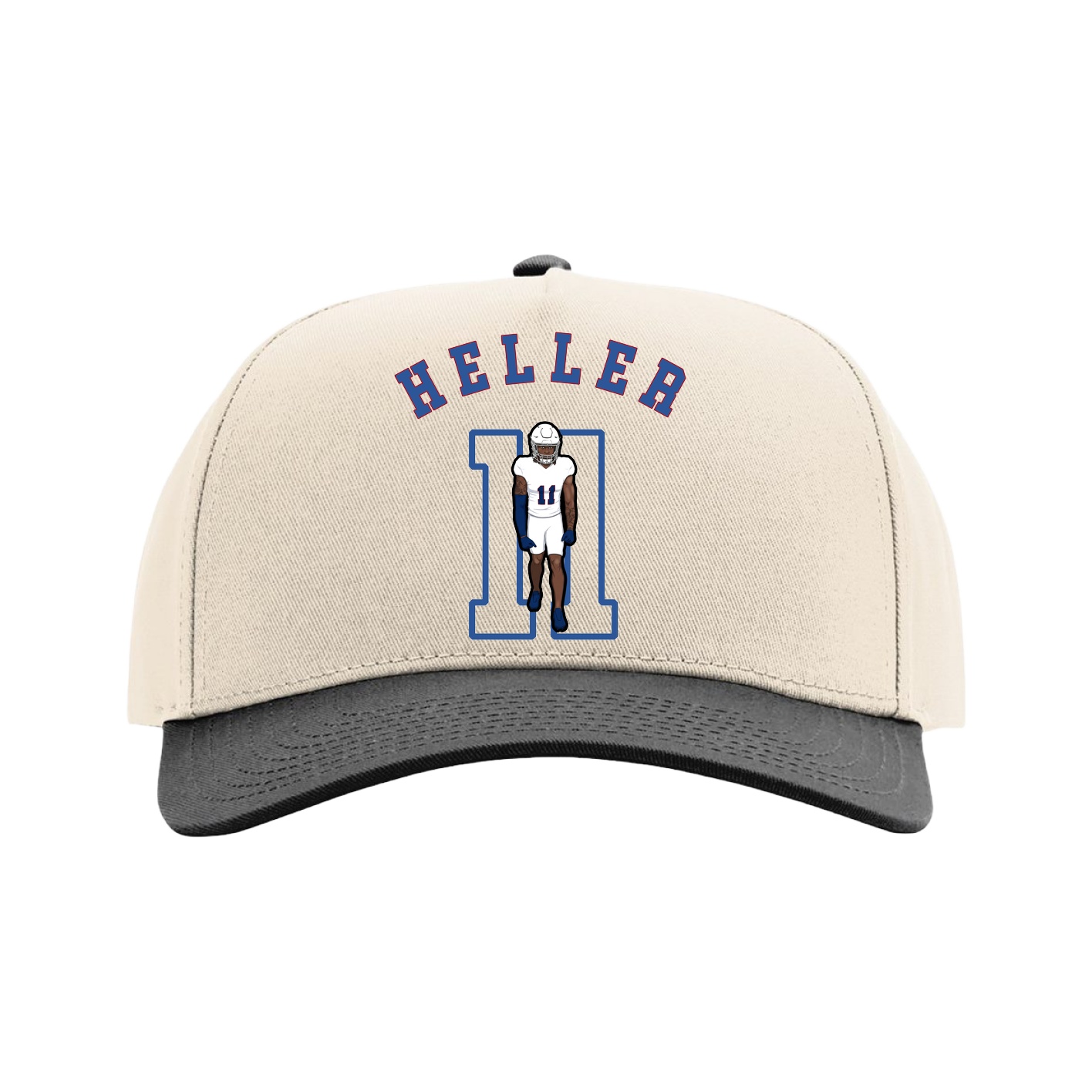 Full Fabric Five-Panel Champ Cap — Shirsey Arch in Cream/Black