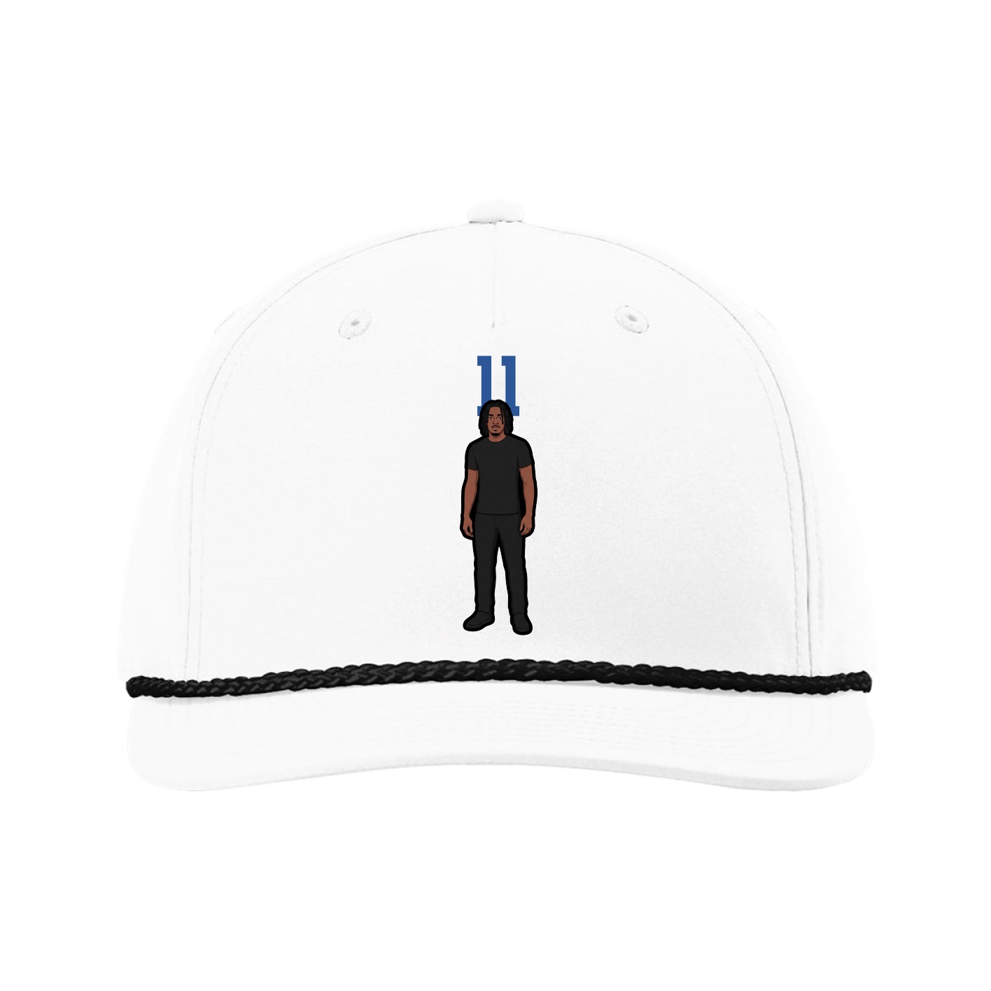 Five-Panel Classic Rope Cap — Number Top in White