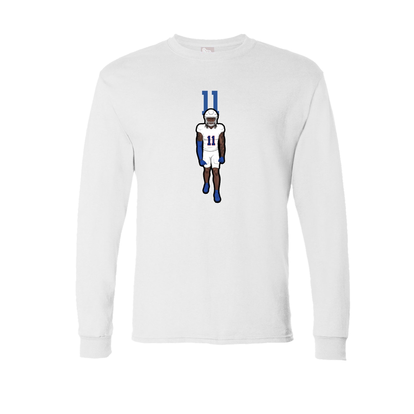 Long Sleeve Tee — Number Top in White