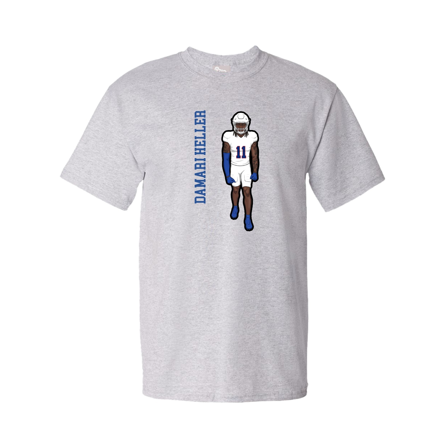 Tee — Name Vertical in Grey