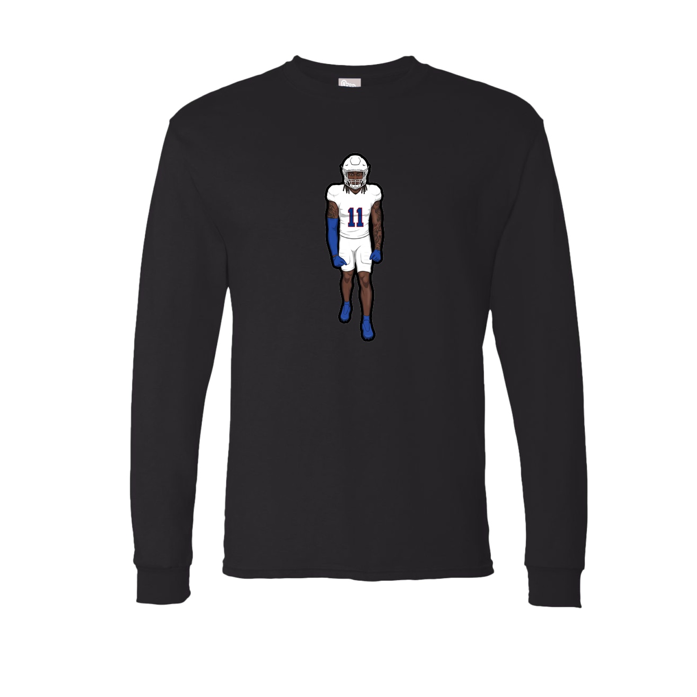 Long Sleeve Tee — Name Vertical in Black