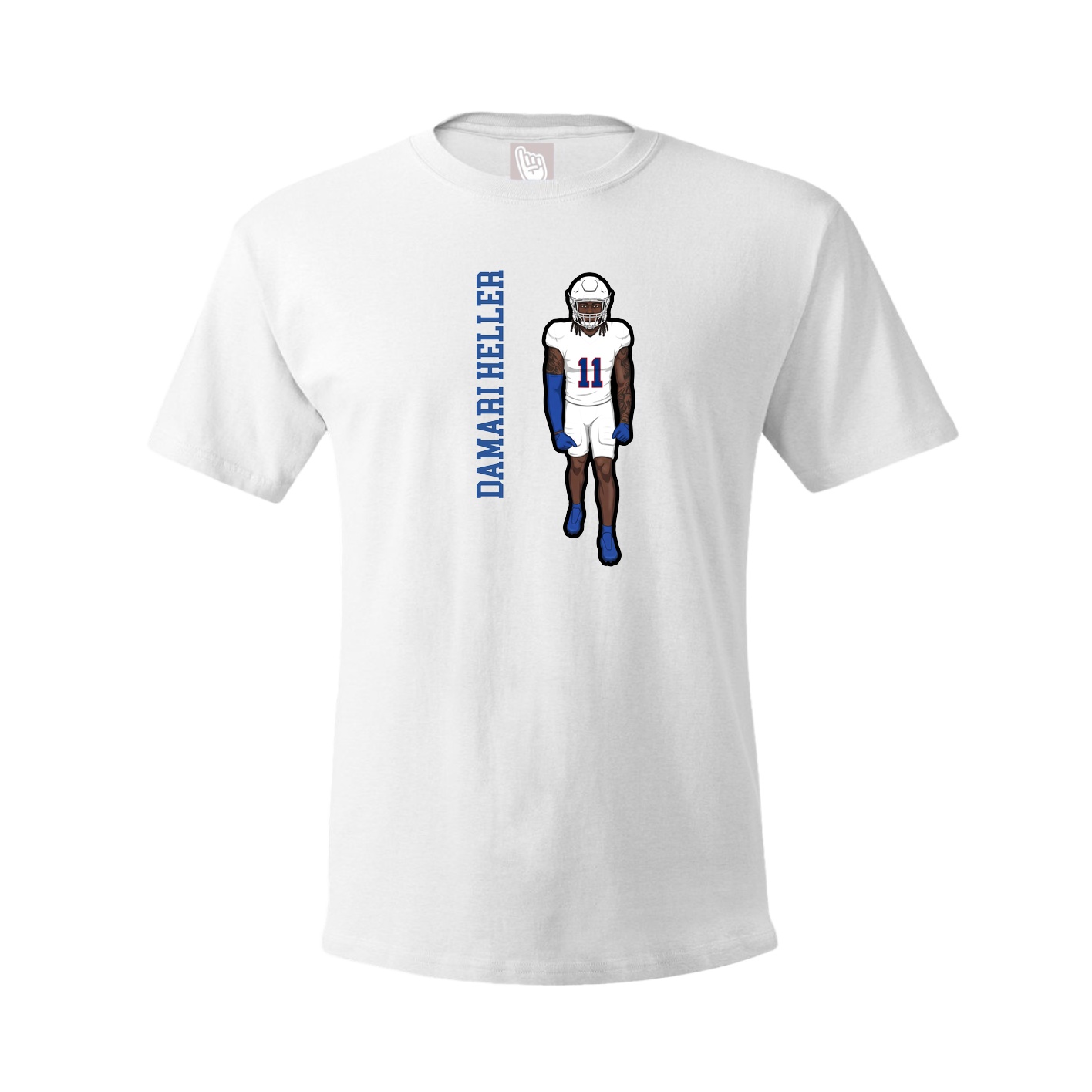 Youth Tee — Name Vertical in White