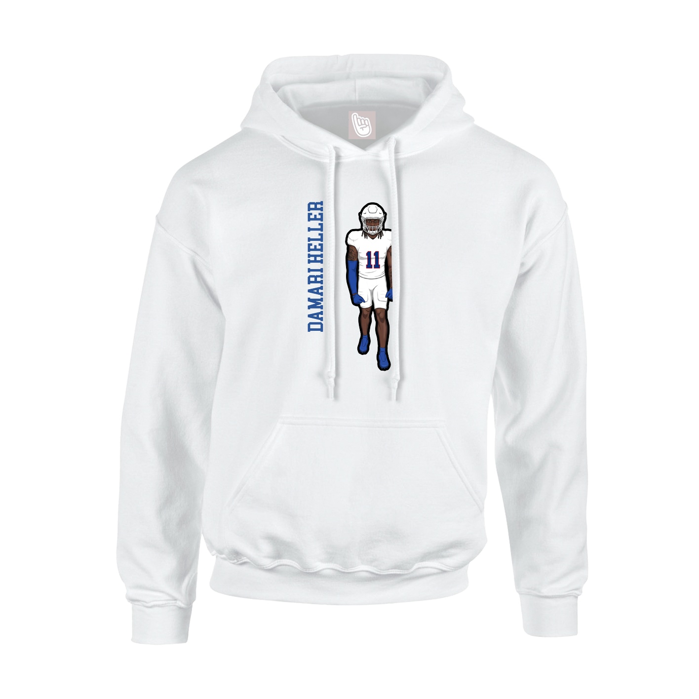 Hoodie — Name Vertical in White