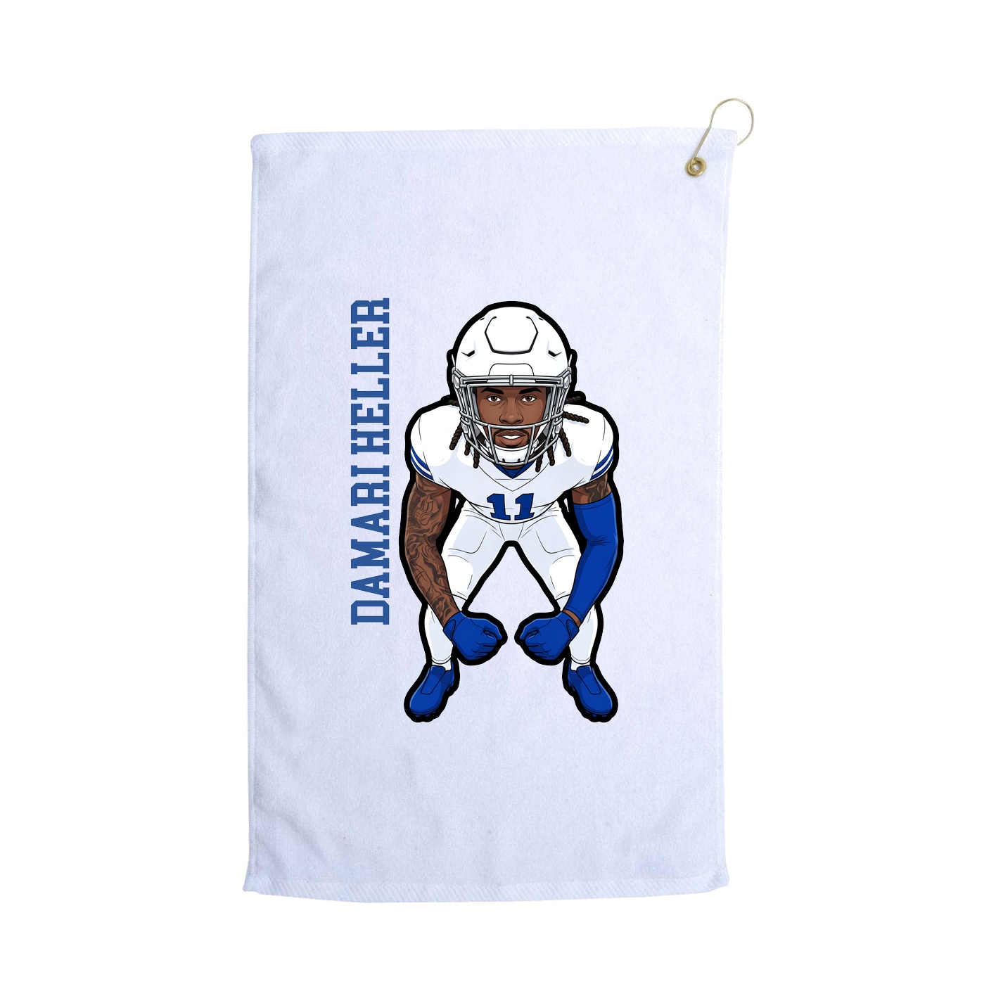 Golf Towel — Name Vertical in White