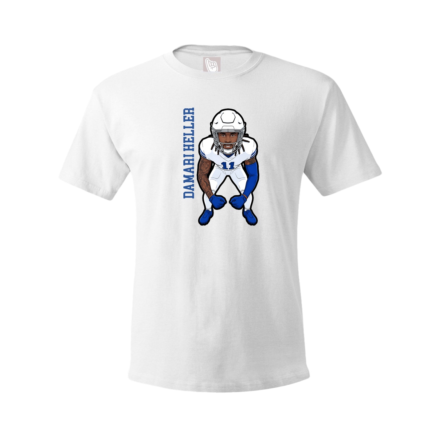 Tee — Name Vertical in White