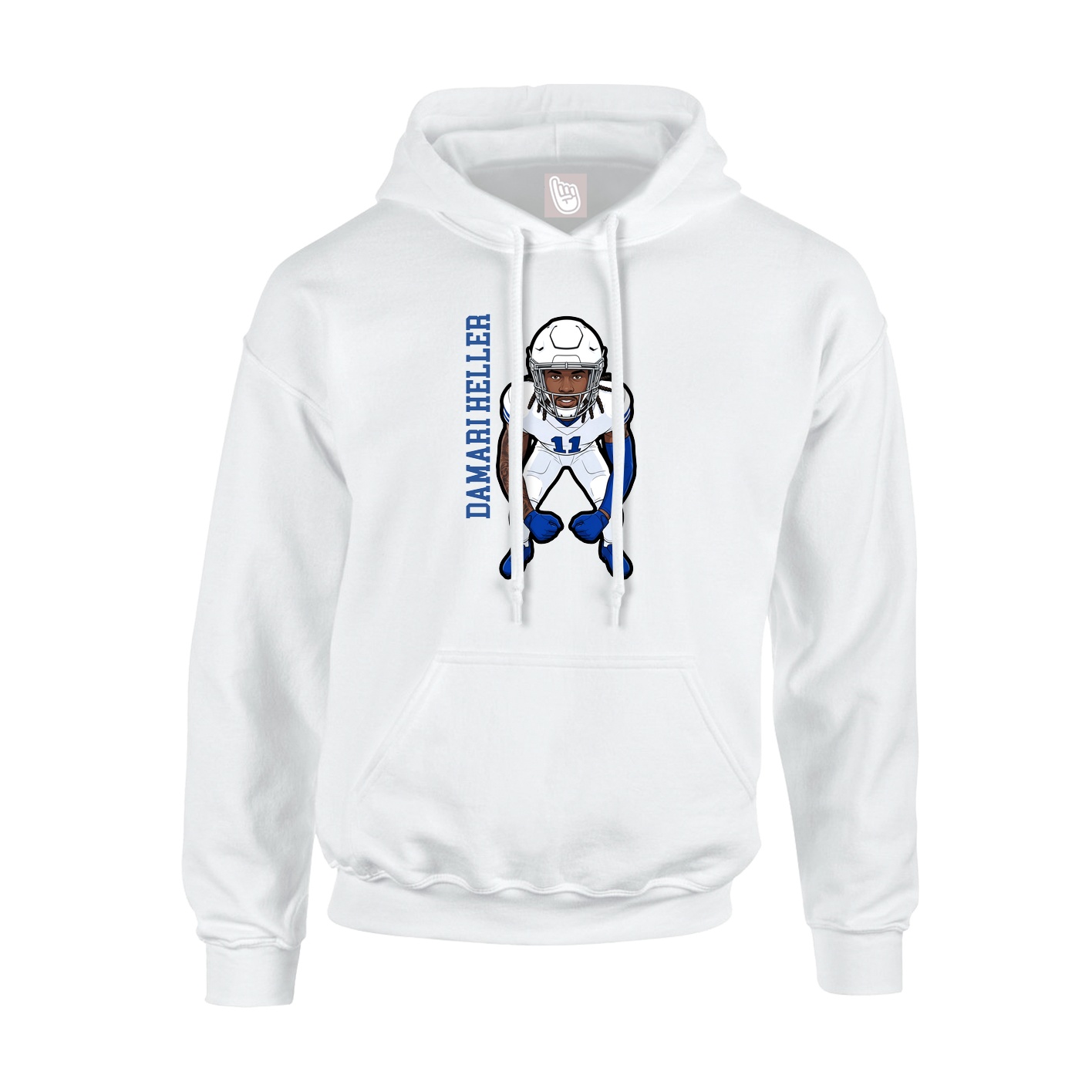Youth Hoodie — Name Vertical in White