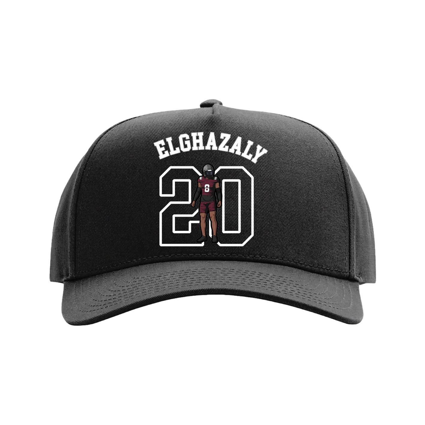 Full Fabric Five-Panel Champ Cap — Shirsey Arch in Black